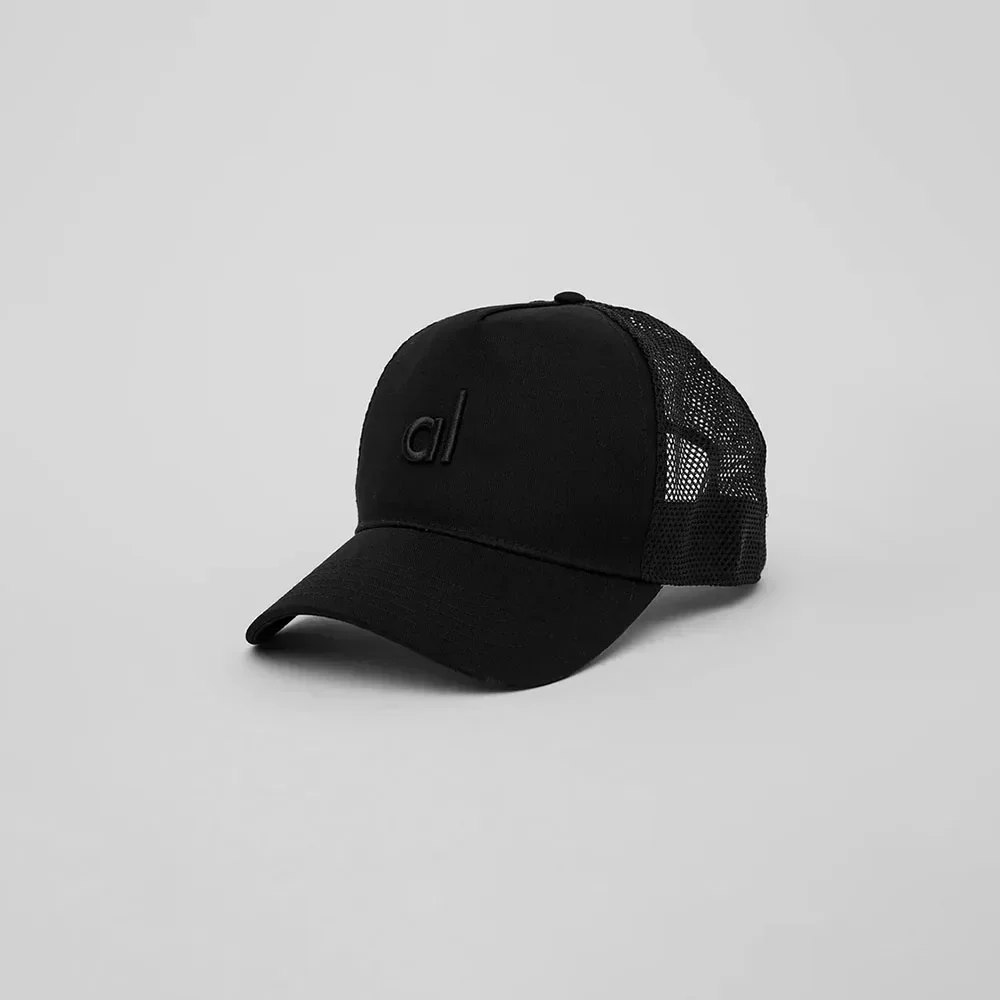AL European American Mesh Cap District Trucker Hat Unisex Embroidered Yoga Baseball Cap Outdoor Sun Protection Mesh Cap