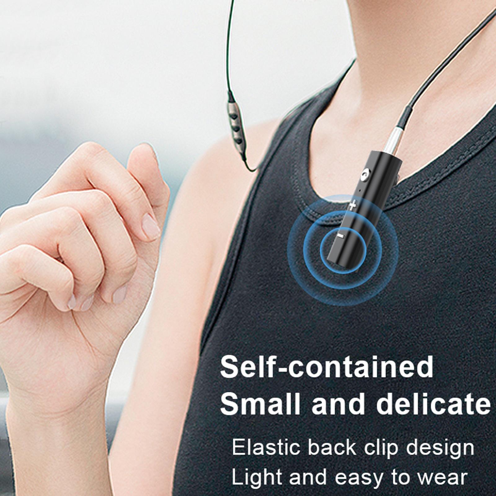 Lavalier Bluetooth Audio Receiver Built in Mic Clip On Stereo Music Stereo Audio Adapter Wireless Bluetooth Receiver