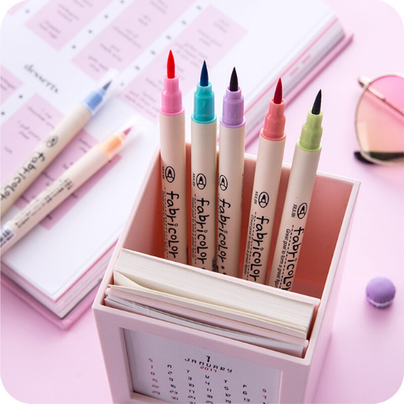 10 pcs/lot colored calligraphic pen drawing art pen calligraphy soft brush pen material escolar stationery school supplies
