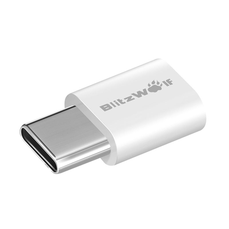 BlitzWolf BW-A2 2 stks/partij Micro USB naar USB Type-C USB C Adapter Man-vrouw Convert Connector Voor xiaomi Voor Huawei Telefoons