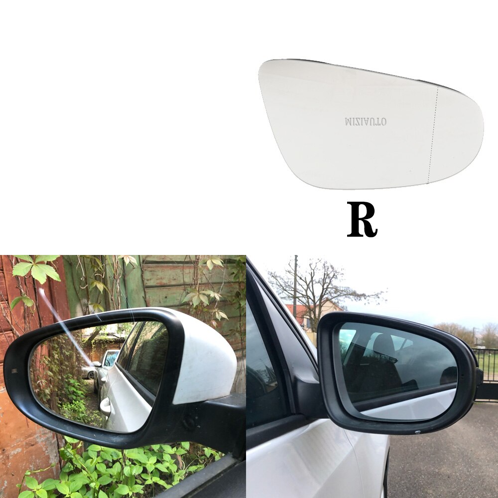 Oppvarmet sidespeil for vw golf 6 mk6 speil glass bil-styling ramme deksel speilhus tilbehør: Ikke sant
