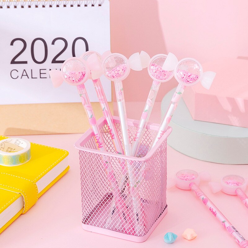 Cartoon style neutral pen cute super cute girl heart high value pen stationery black water pen signature pen