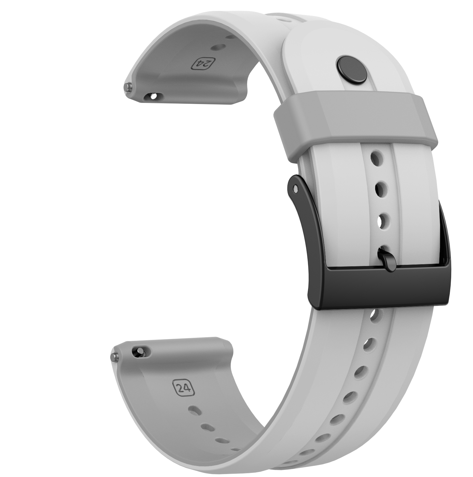 Correa de silicona de colores dobles de 24mm para pulsera Suunto 7, pulsera para reloj Suunto 9, correa deportiva para Suunto 9 Baro/Spartan: L / Negro carbón