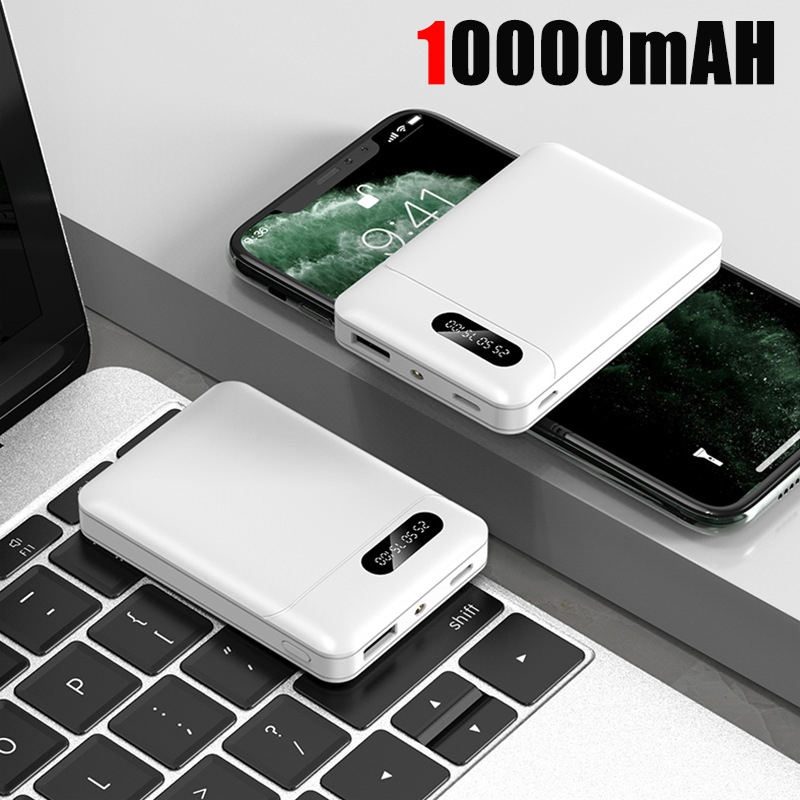 VIVO 30000mAh Power Bank 5V/2.1A Large Capacity Portable External Battery LED Digital Display Outdoor Power For IPhone Android: WHITE