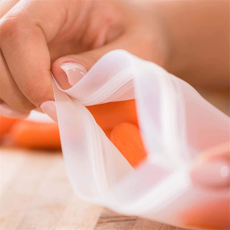 Silicone Food Storage Containers Leakproof Containers Reusable Stand Up Zip Shut Bag Cup Fresh Bag Food Storage Bag Fresh Wrap