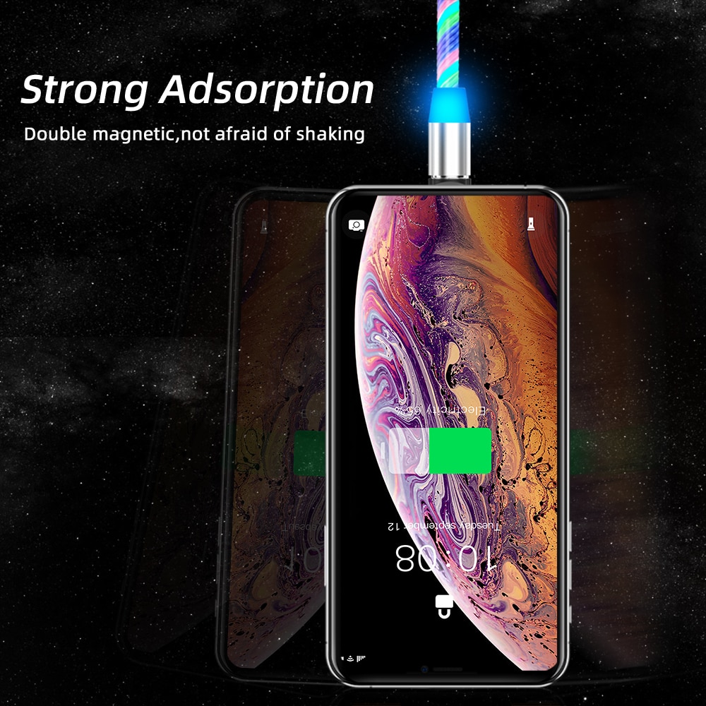 Lighting Fast Charging Magnetic USB Type C Cable Magnetic Cable USB Micro Charger Cable Wire for Xiaomi iPhone Huawei Samsung