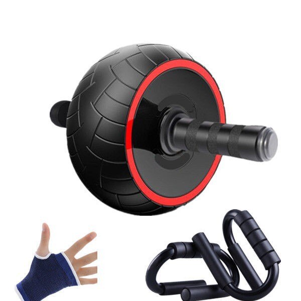 Automatische veerkrachtige power roller buikspierwiel voor mannen en vrouwen, buikspiertrainer voor thuis, dunne taille, dunne buik.: Imitatie perineum groot wiel sturen knielkussen palm guard push-ups