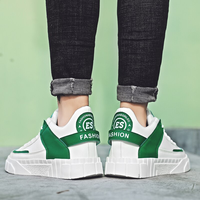 Refafa net røde herresko trendsko high top ins vintersko koreansk trend efterår hvide sko små hvide