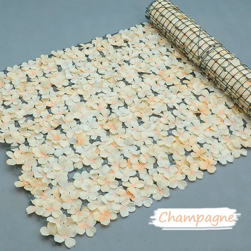 Kunstig blomsterhegn hækvæg lodret gårdsplads hækhegn udendørs havehegn dekoration privatliv beskyttelse sakura skærm: 3m * 3m / Lysegrå