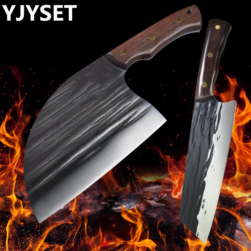 Couteau à découper la viande en acier inoxydable, couteau de boucher fait à la main, couteau à désosser forgé, cuisine, Chef serbe, couteau à trancher ciseaux: 2 Pcs set