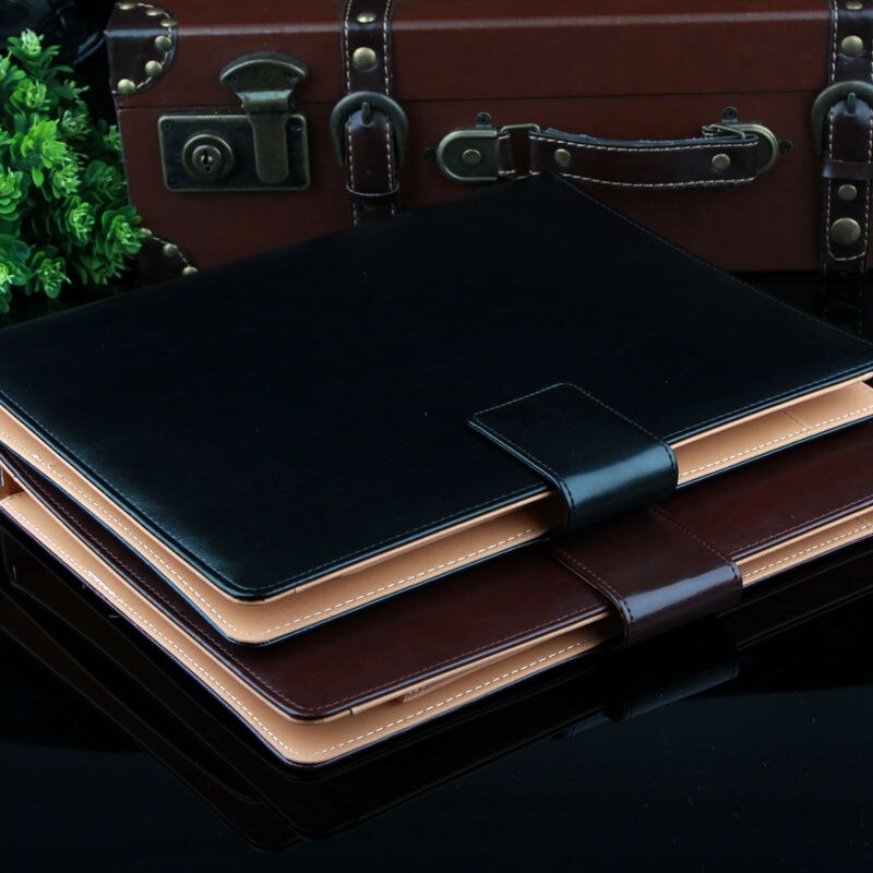 Carpeta de cuero sintético a4 con cremallera para documentos, carpeta con clip para documentos, con calculadora, carpeta con resorte, 789