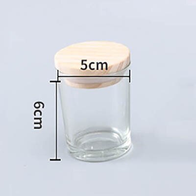 Transparente Glas Kerze Tasse mit Holz Deckel matt schwarz Wachs Container Kerzenhalter Heimat Dekor Aromatherapie, der DIY Kerzen Gläser: transparent 5x6cm