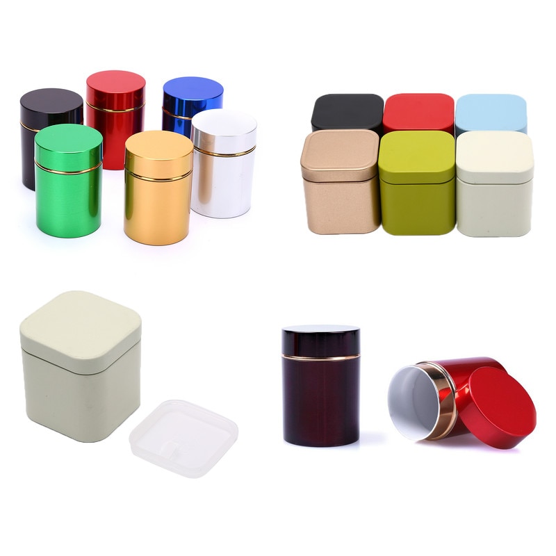 Tea Cans Square Metal Packaging Storage Box Case Small Tin Jars Food Chocolate Candy Sealed Boxes Party Box