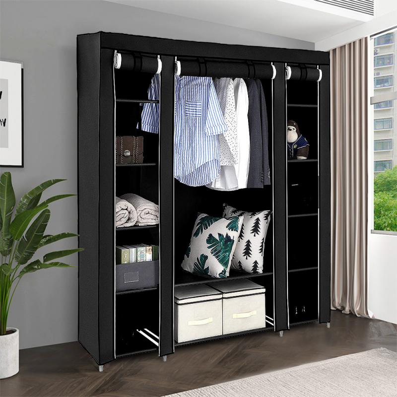Tissu armoire meubles armoire de rangement tissu placard pliant tissu placard Portable pliant imperméable tissu HWC