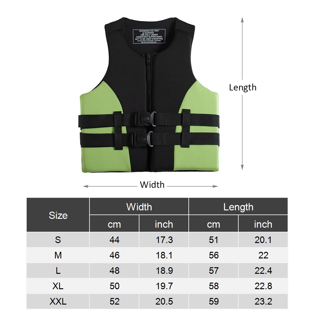 Sikkerheds redningsvest neopren fiskeri redningsvest vandsport kajaksejlads sejlsport universal svømning ski drivende vest dragt