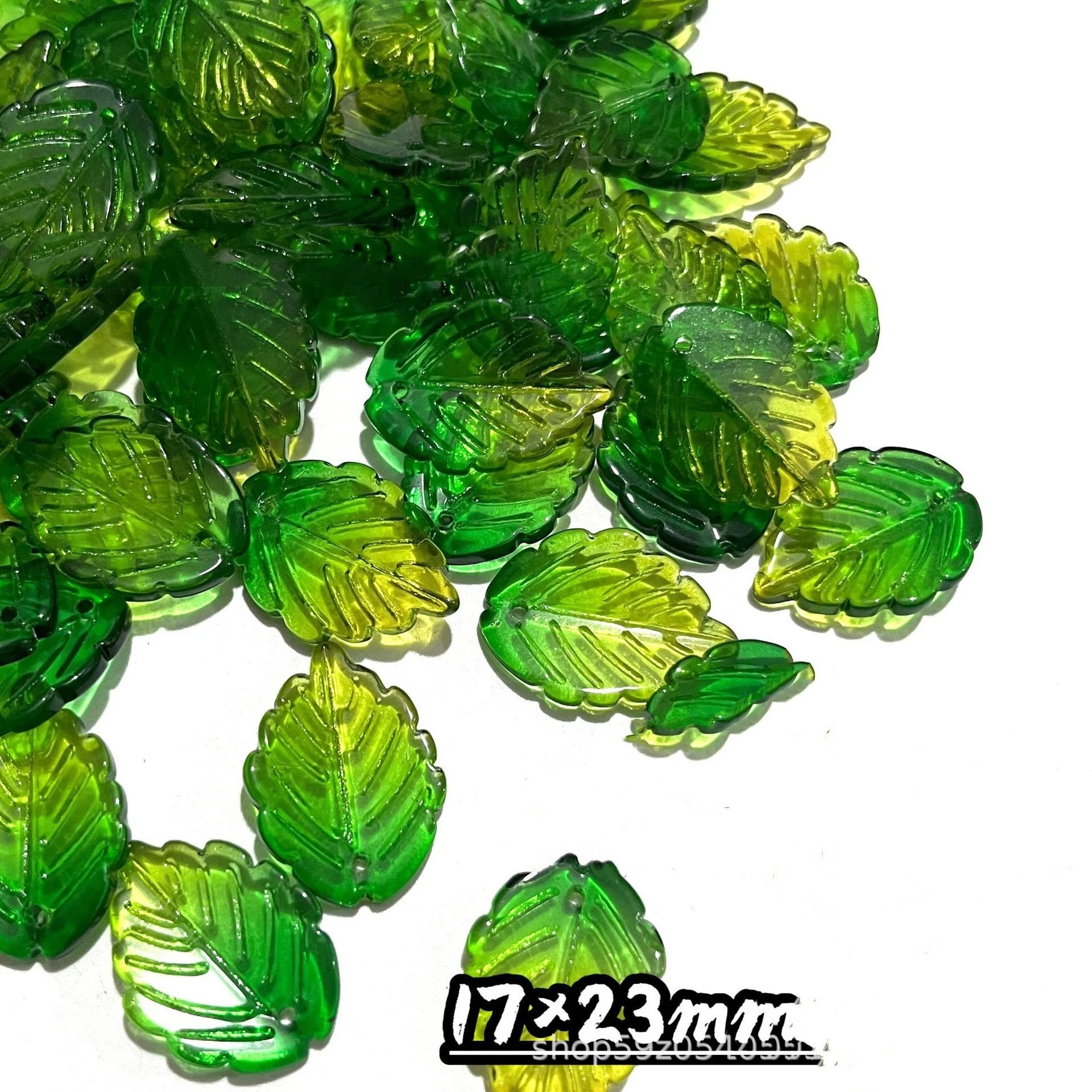 30/50 Uds. Cuentas de hojas de cristal para joyería, cuentas de hojas verdes de Murano para hacer pulsera, collar, accesorios DIY hechos a mano a granel: other / other