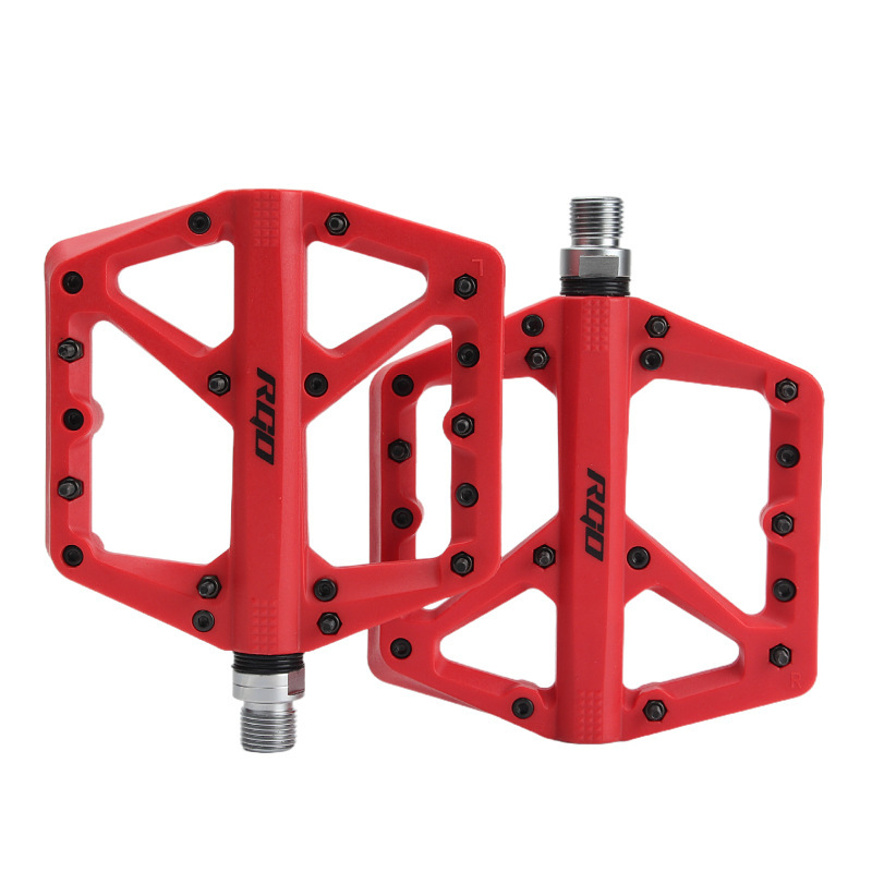Mountainbike Nylon Pedal Perrin Lager Große Breite Oberfläche Rutschfeste Off-road Pedal Schneebesen Pedal: Rot