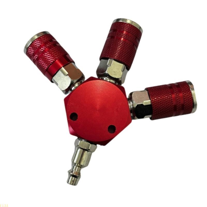 U13A Air Compressor Manifold Fitting 3 Way Manifold Quick Connectors Multipurpose