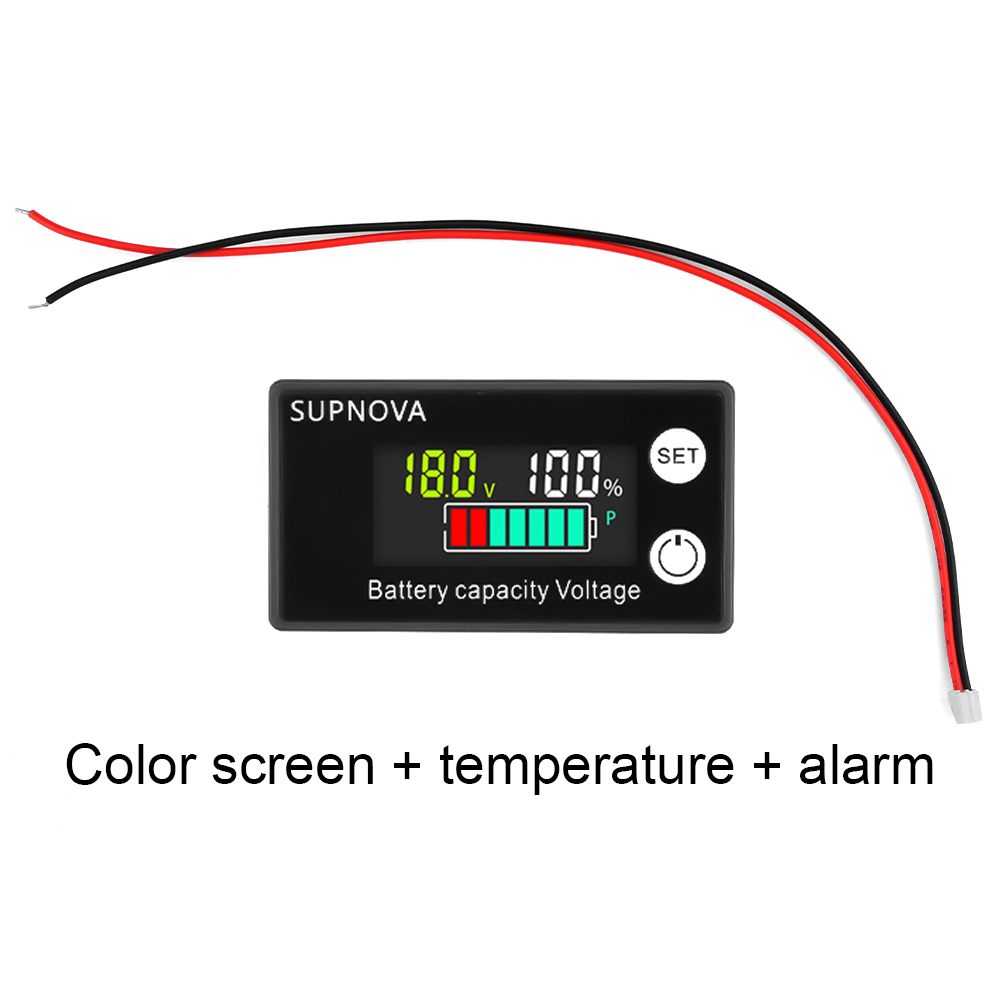 DC8-100V Batteriekapazitätsanzeige LCD Digitaler Stromzähler Blei-Säure-Lithium LiFe PO4 Spannungsprüfer für Auto Motorrad: WHITE