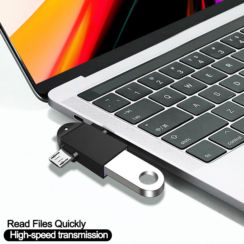 2IN1 USB 3.0 femmina a tipo C adattatore OTG Micro usb maschio a USB 3.0 convertitore otg per samsung xiaomi laptop 2 in 1 adattatore OTG