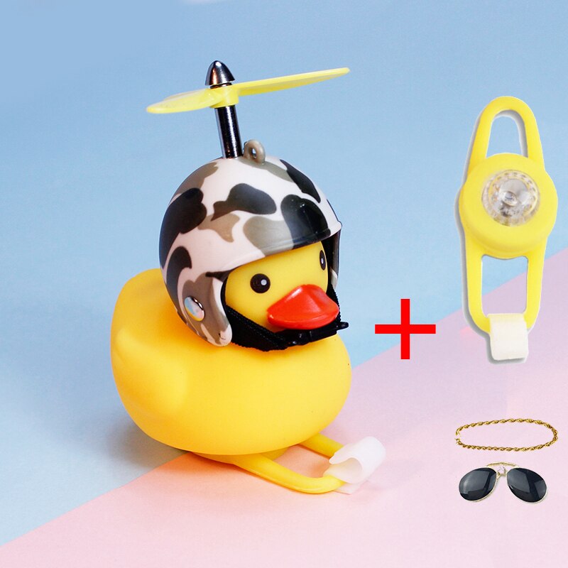Droga Mtb kaczka dzwonek rowerowy rower kaczka guma z kaskiem Ducky z kaskiem kaczka ładny silnik wiatrowy w samochodzie akcesoria rowerowe: Camouflage B light
