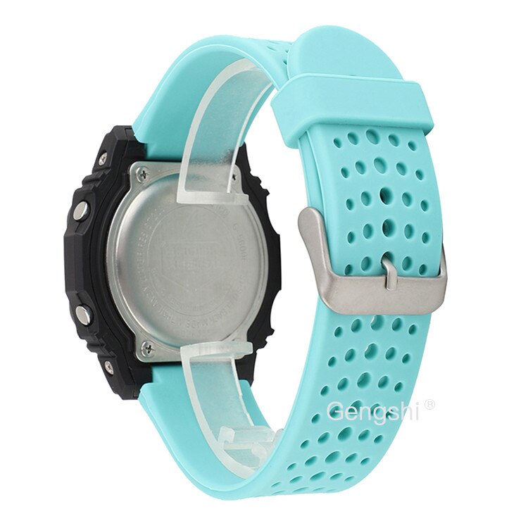 16mm silikone urrem, der passer til casio g shock aw -590 591 awg -m100a m100b awg -m100 g-7700 awg -100 awg -101: Vandand grøn