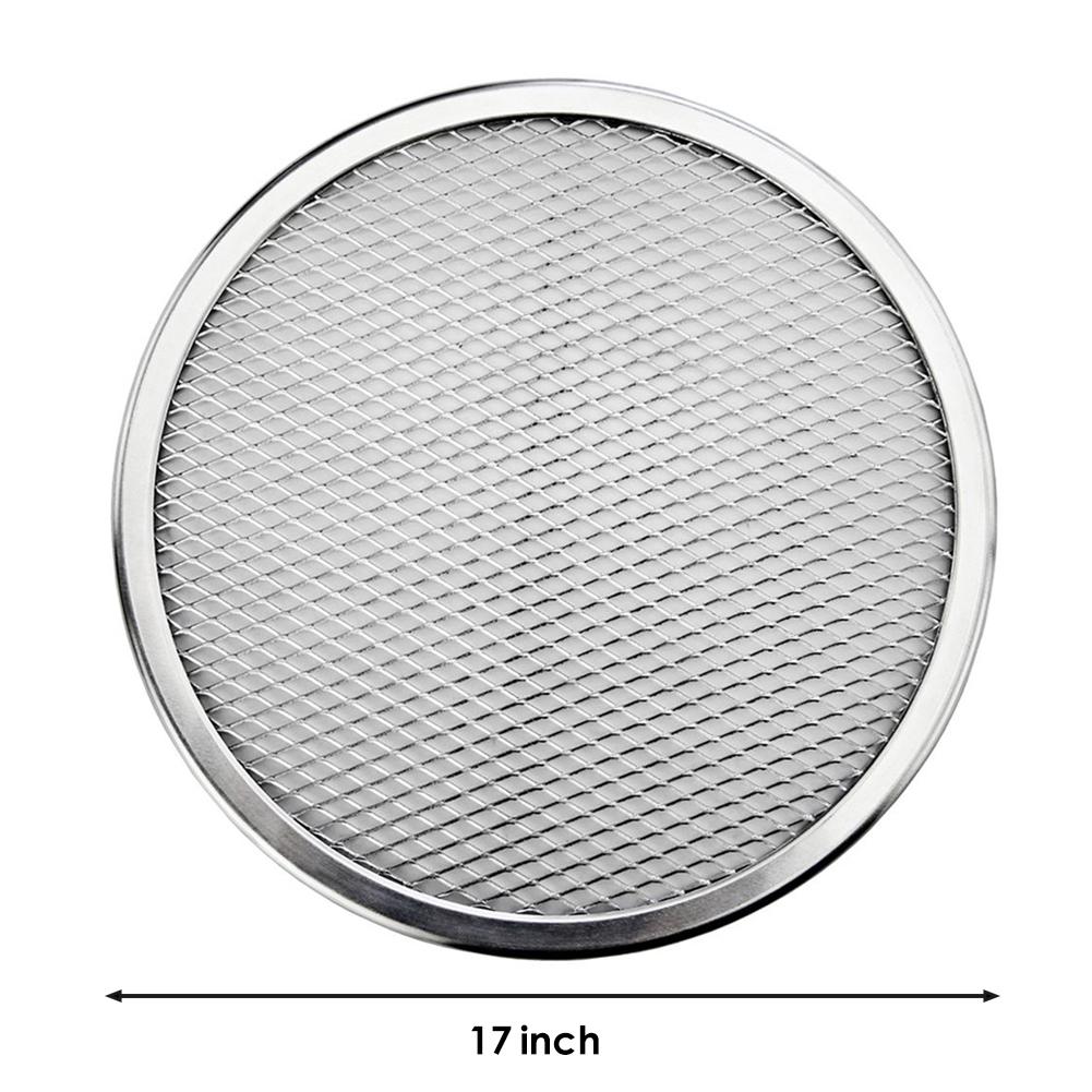 13-22 tommer sømløs aluminium pizza skærm ovn bageplade netto metalnet bagværk køkkenredskaber pizza mesh wienerbrød bageværktøj: 17 tommer