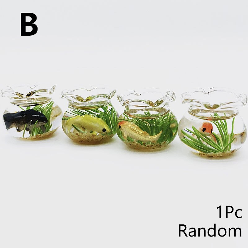 12 Simulatie Miniatuur Glas Koi Aquarium Vierkante Aquarium Poppenhuis Accessoires Thuis Model: 02