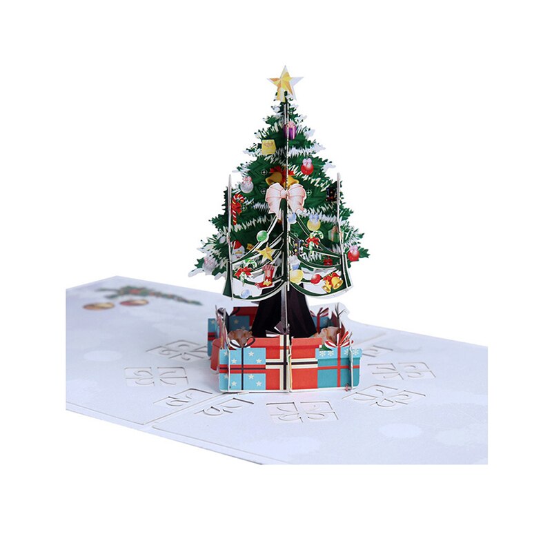 Christmas 3D Up Greeting Cards Xmas Christmas Tree Hollow Carved Postcard Xmas Invitation Card DIY Handmade: 2