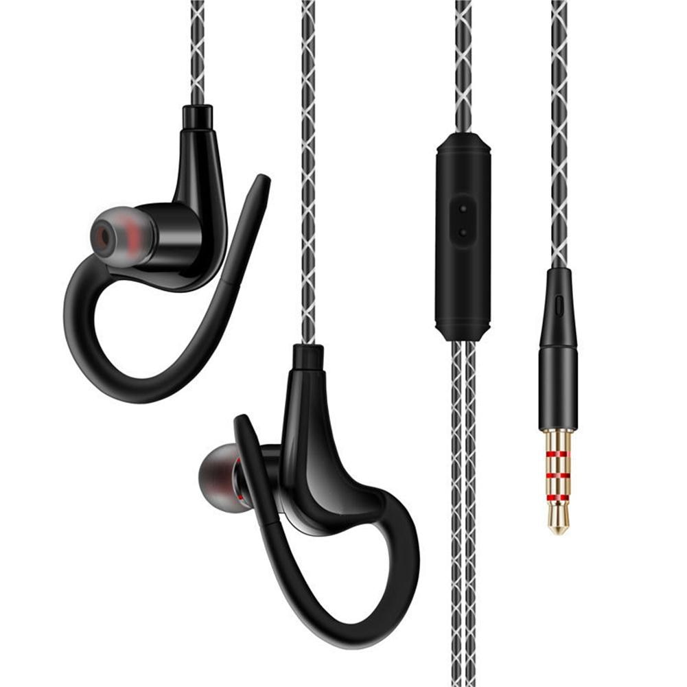 3.5mm sport oorhaak oordopjes hoofdtelefoon voor hardlopen hifi stereo bas headset met microfoon