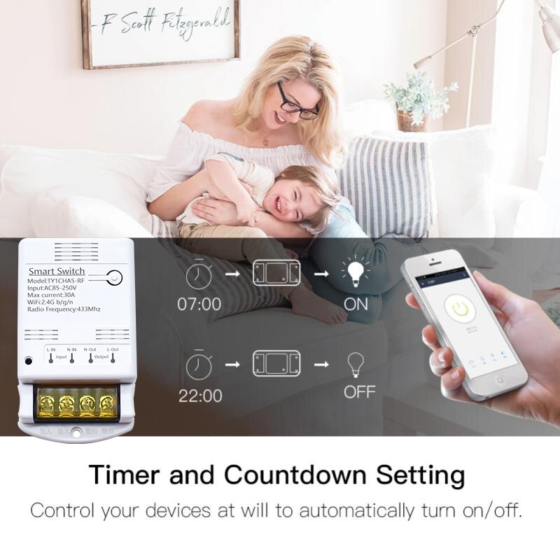 ZIGBEE/WiFi inteligentny przełącznik 30A 6600W/4000W moduł przekaźnika Tuya AC DC 7-32V 85-250V timer automatyka domowa Alexa DIY aplikacja Smartlife