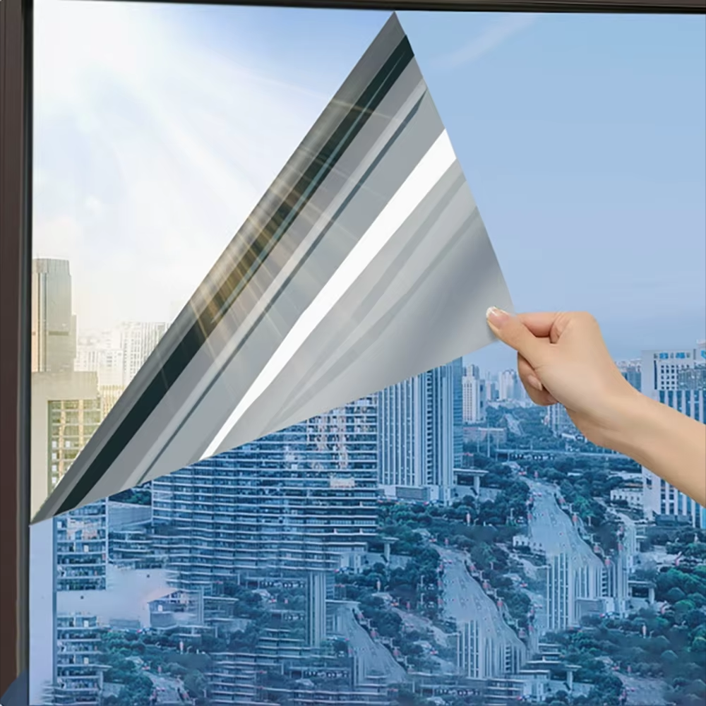 Unidirectional mirror window film sunscreen and thermal insulation home glass film privacy protection window balcony sticker
