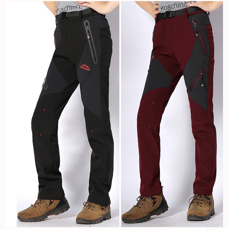 Pantalon surdimensionné pour femme, imperméable, respirant, pour l'hiver, pour randonnée, Ski, Camping, escalade, Softshell, M-4XL