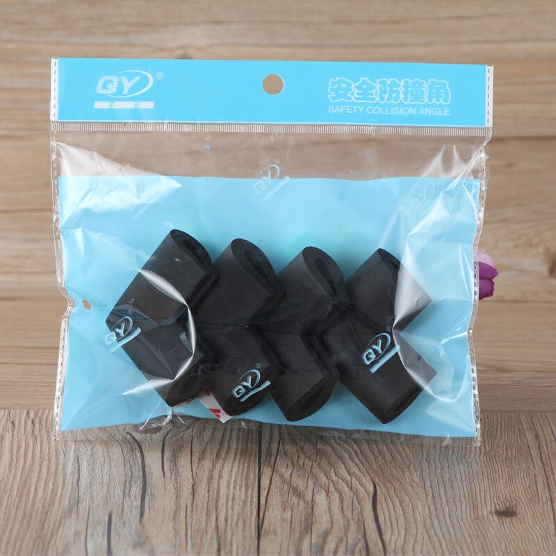 12 Pcs U Vorm Foam Baby Veiligheid Hoek Tafel Protector Edge Corner Guards Kinderen Veiligheid Producten Proof Kussen Guard Protector: Black