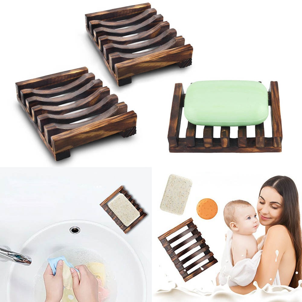 Estuche protector de jabón de madera para baño, 2 unidades, cubierta para fregadero, bañera, plato de ducha