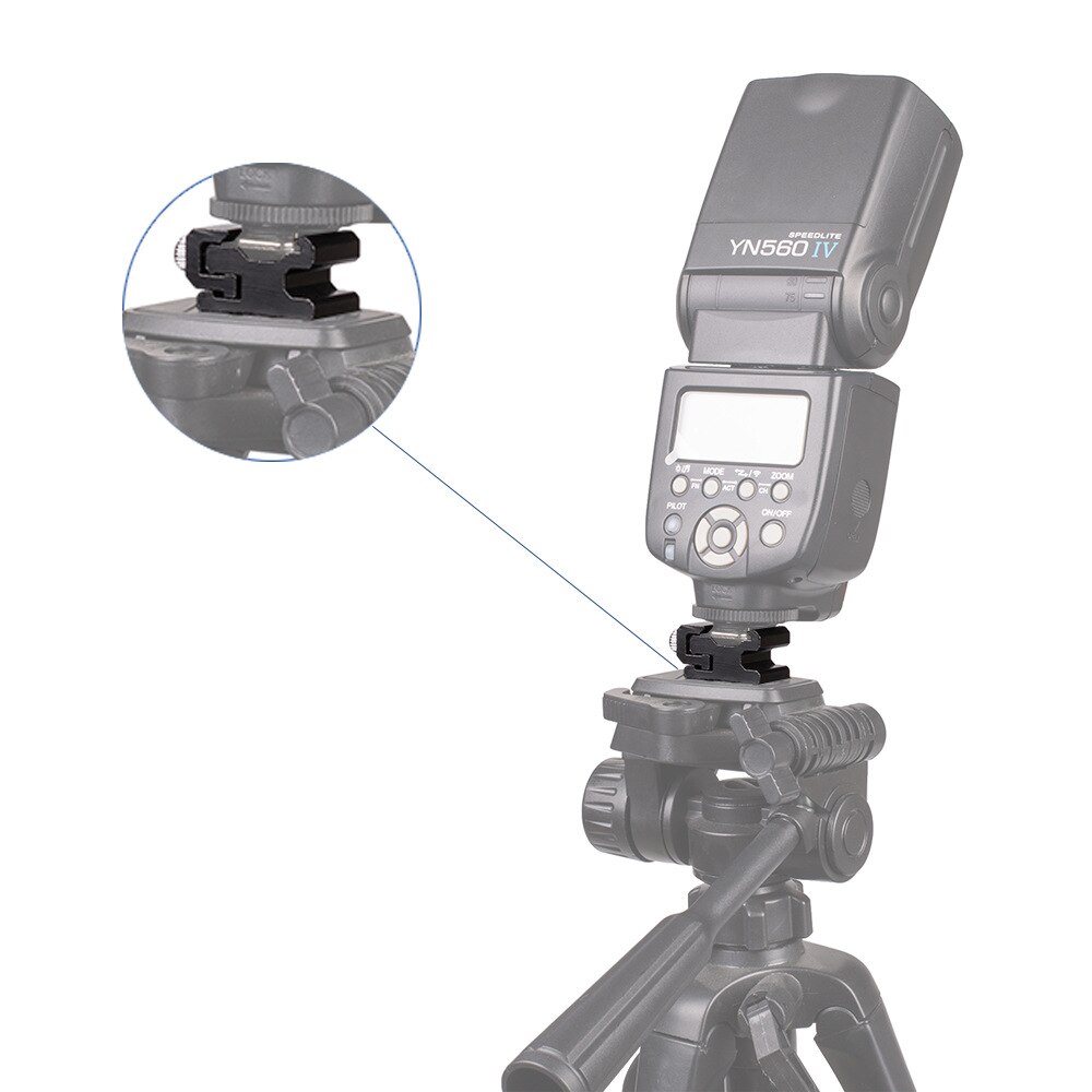 Trípode monopié Zapata de cámara para adaptador de soporte de Flash con tornillo de trípode de 1/4 "-20