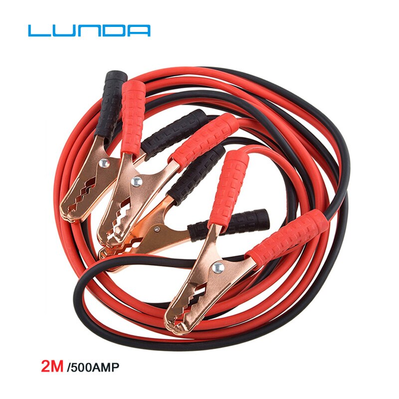 Lunda jumper batterikabler 2m 500 amp 1000 amp 2.5m 1800 amp startkabel nødhjælp til bil varevognsterminaler startkabler