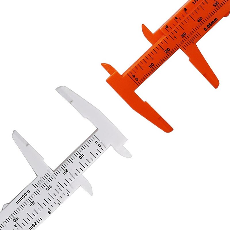 1 ud. Calibrador Vernier negro blanco azul naranja 80mm 3 en regla métrica de doble escala herramienta de medida de plástico