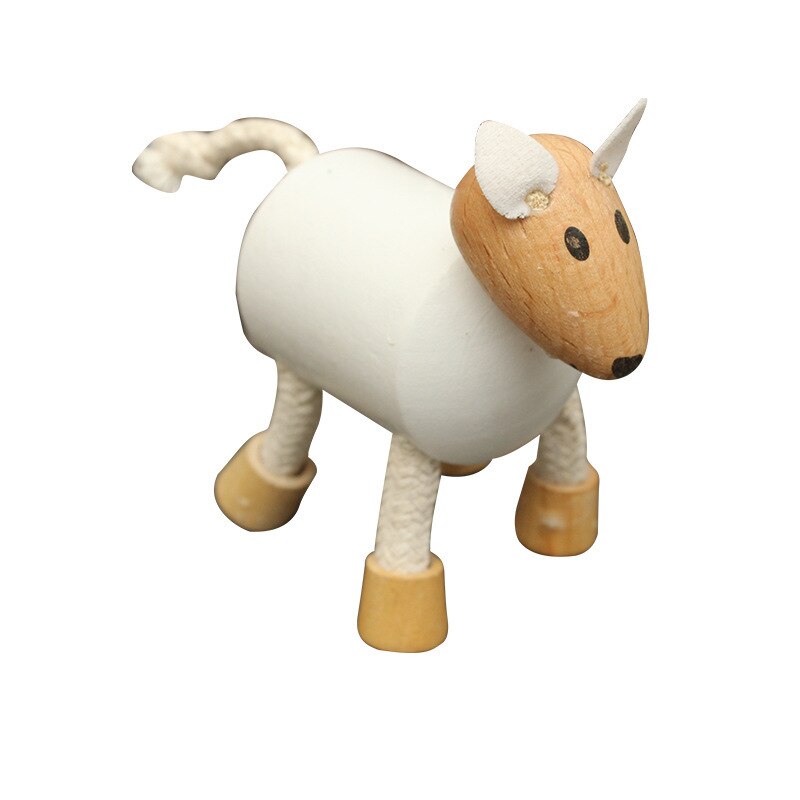 Wooden Small Animal Solid Wood Animal Doll Model Toy Children Forest Animal Puppet Toy Decoration: antelope