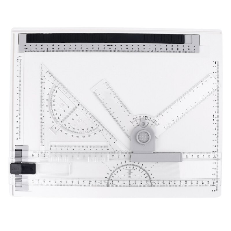 A3 A4 Multi-function Drawing Board Tools Drawing Board Adjustable Parallel With Clear Rule Graphics Angle Measurement: A4