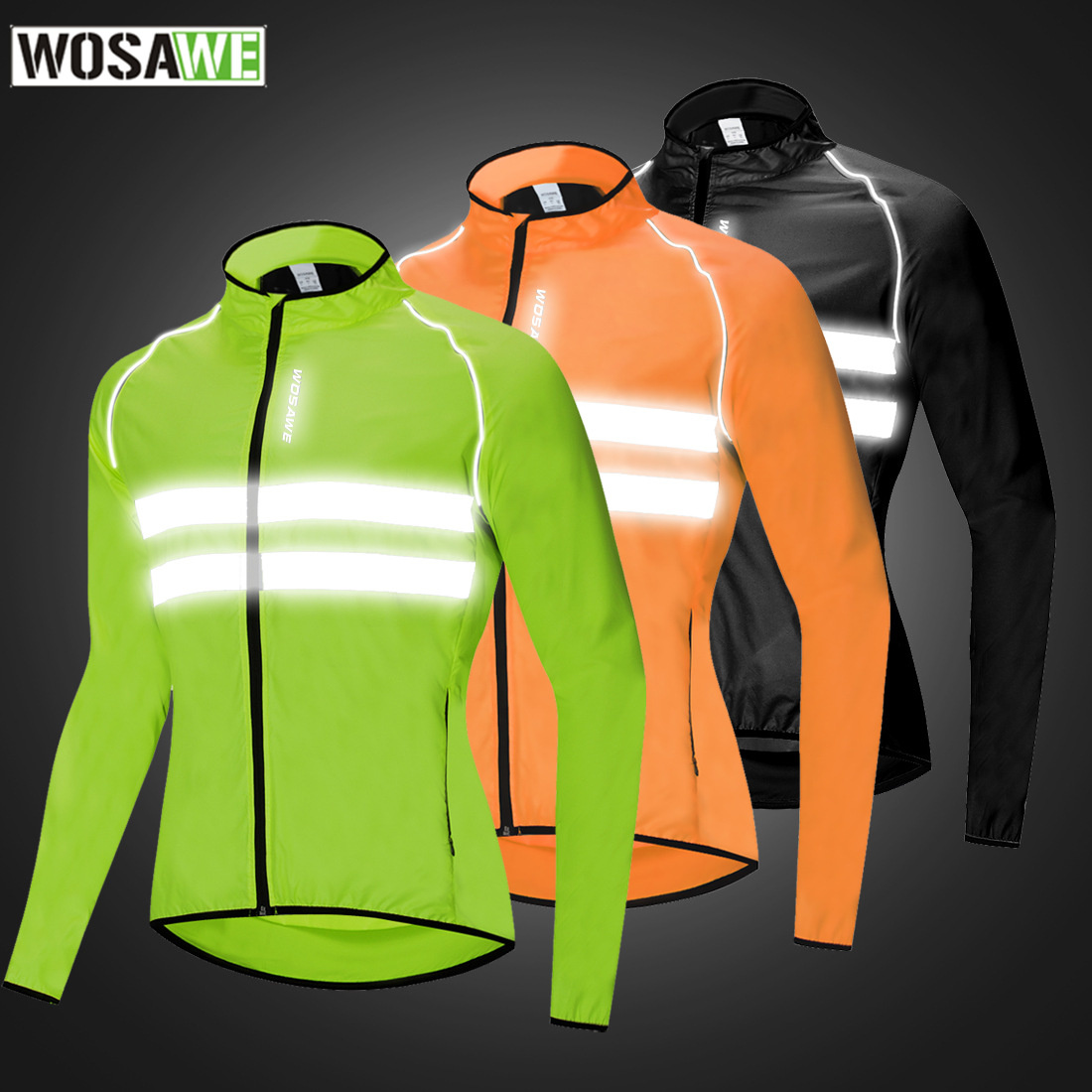 Ultraleicht Reflektierende männer Radfahren Jacke Lange ärmeln Wasserdicht Winddicht Jacken Straße Mountainbike MTB Fahrrad Windjacke