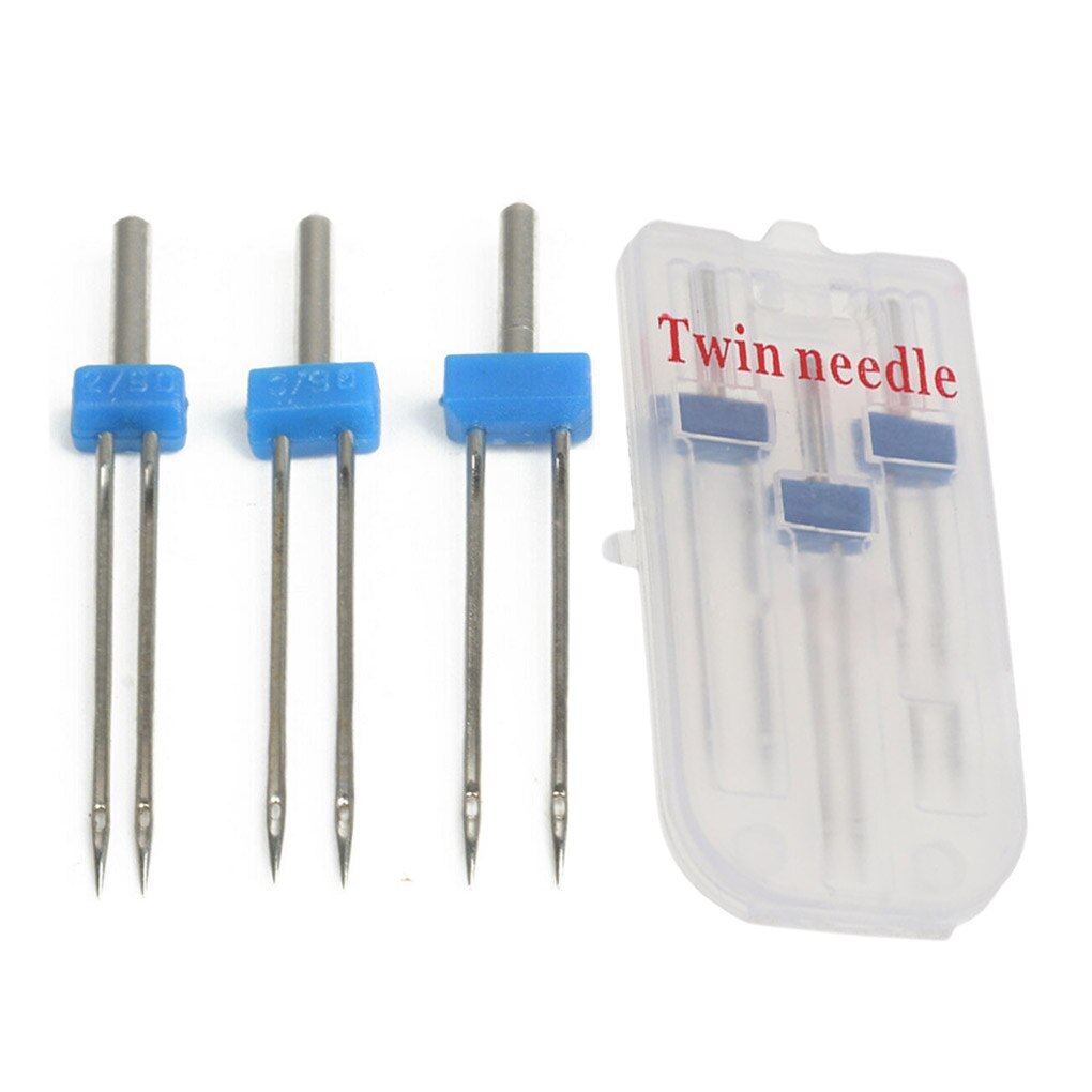 3Pcs Twin Stretch Machine Naald Met Multifunctioneel Naaivoet Dubbele Naalden Pins Naaien Diy Craft Tool Voor Naaimachine