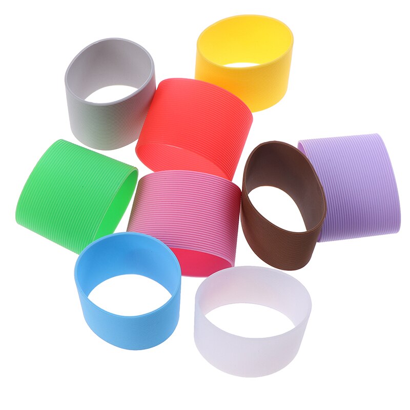 6CM silicone sleeves for mugs,Ceramic cup sleeves Stripes and vertical grain sleeves cover,heat insulation sleeves support