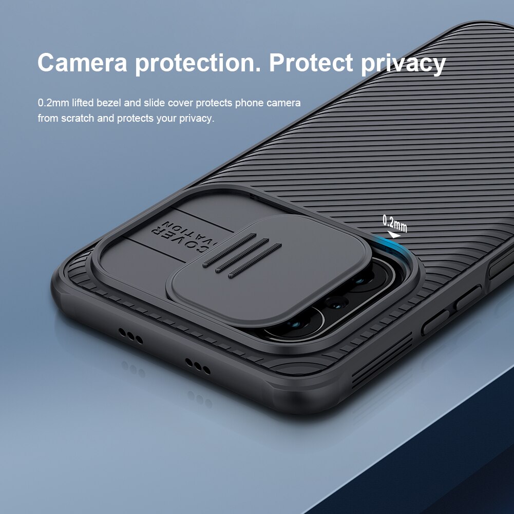 Nillkin – coque Ultra-fine pour Xiaomi Poco F3, avec motif givré, étui pour appareil photo coulissant