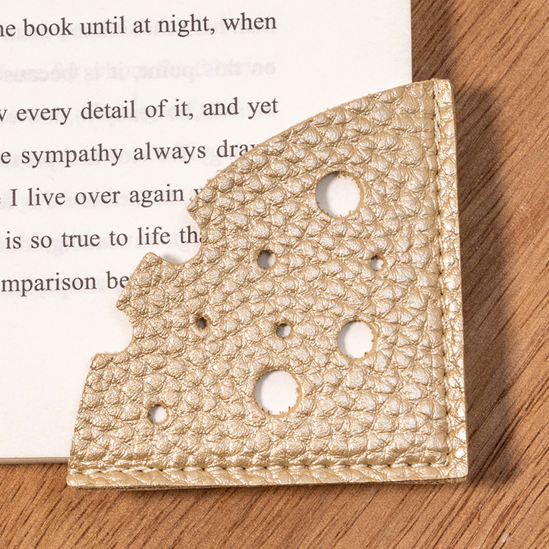 Cheese Shape Bookmark PU Book Marker Paper Corner Protection Anti-roll Marking Page Finder Book Accessories Reading: GRAY