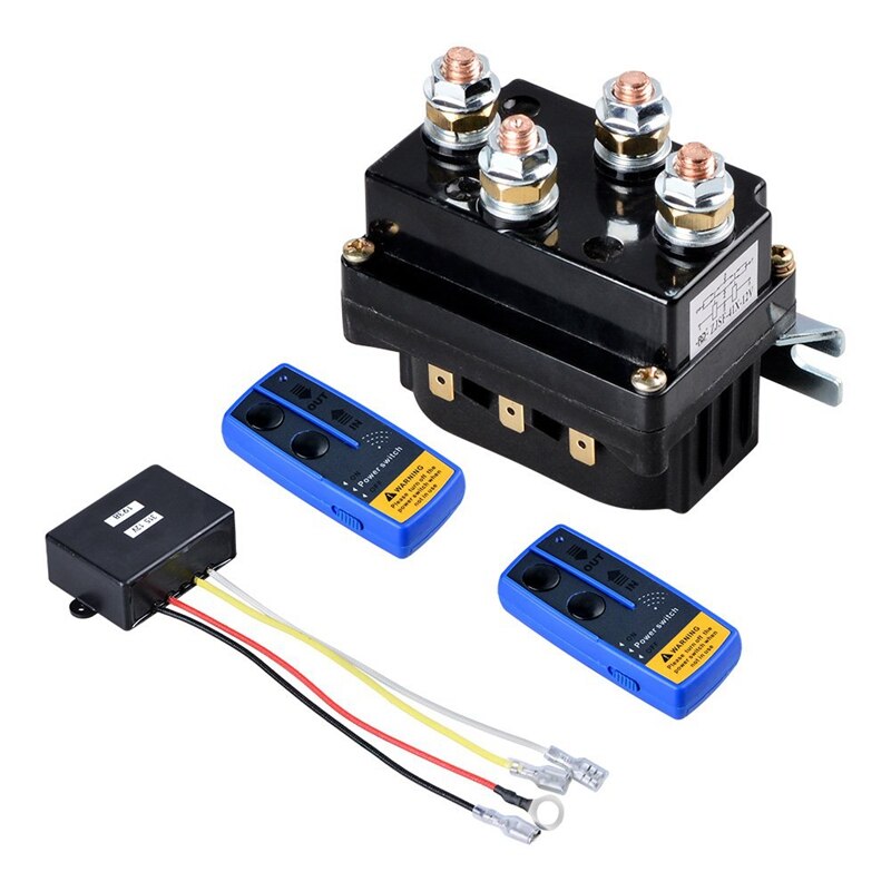 Universal 12V 500A Winch Remote Contactor Winch Control Solenoid Relay Twin Wireless Remote Recovery Car Accessories