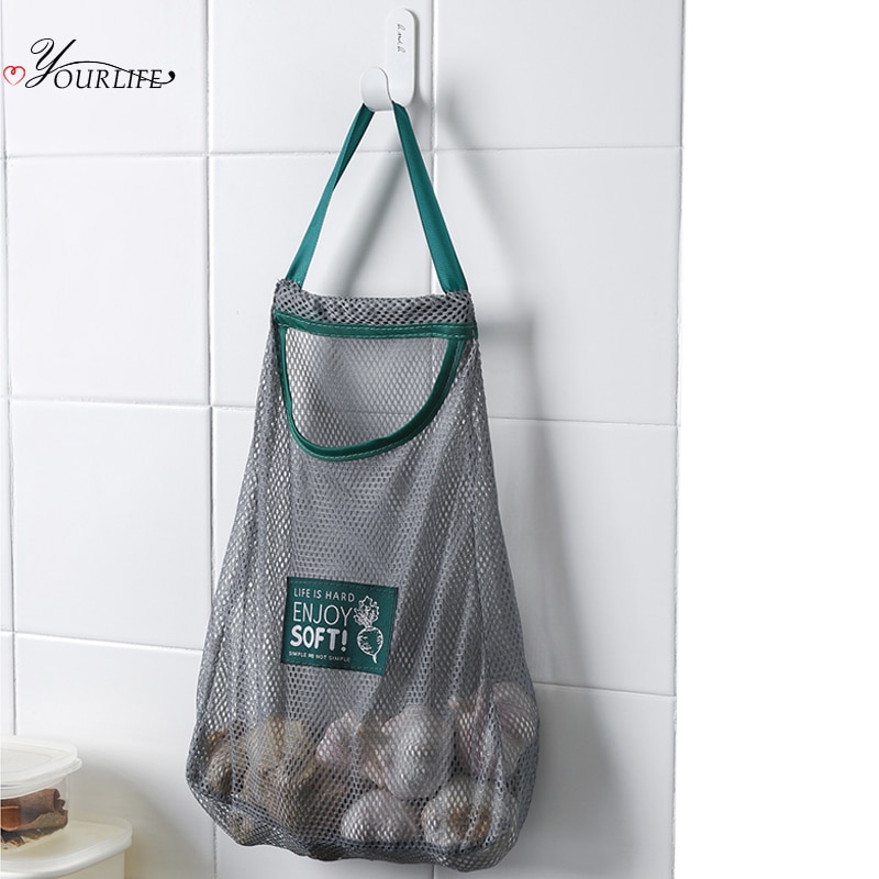 OYOURLIFE Reusable Produce Bags Multi-function Onion Potato Vegetable Mesh Bag Hanging Eco Fruit Bag Kitchen Storage Basket
