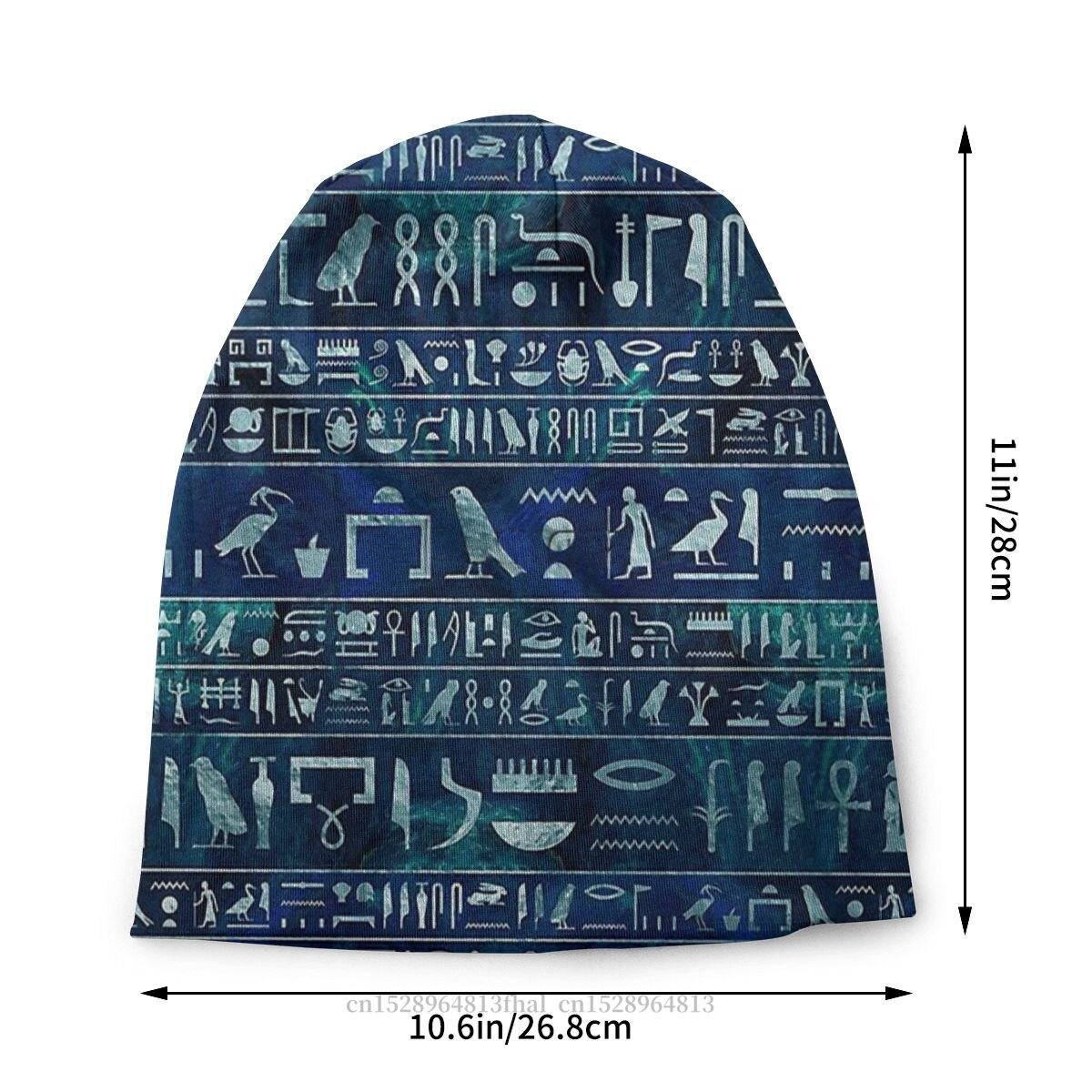 Bonnet Hats Ancient Egypt Egyptian Men Women's Knitted Hat Hieroglyphs Silver On Blue Painted Texture Winter Cap Hip Hop Caps