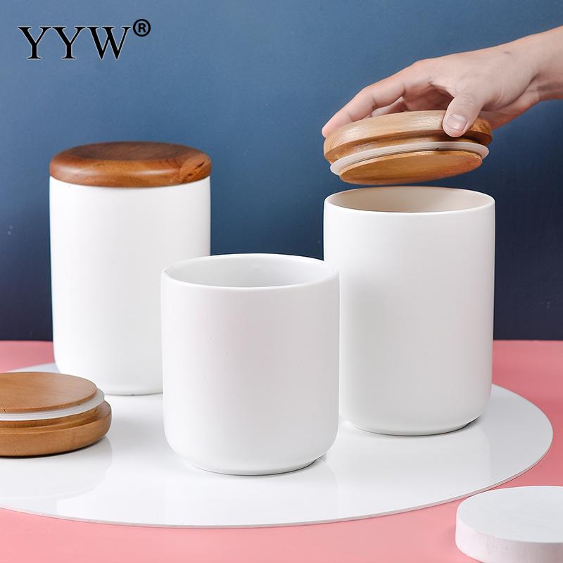 Ceramic Storage Jars White For Cereals Spices Coffee Beans Bulk Container Can For Storage In The Kitchen Home Nordic Storage Can