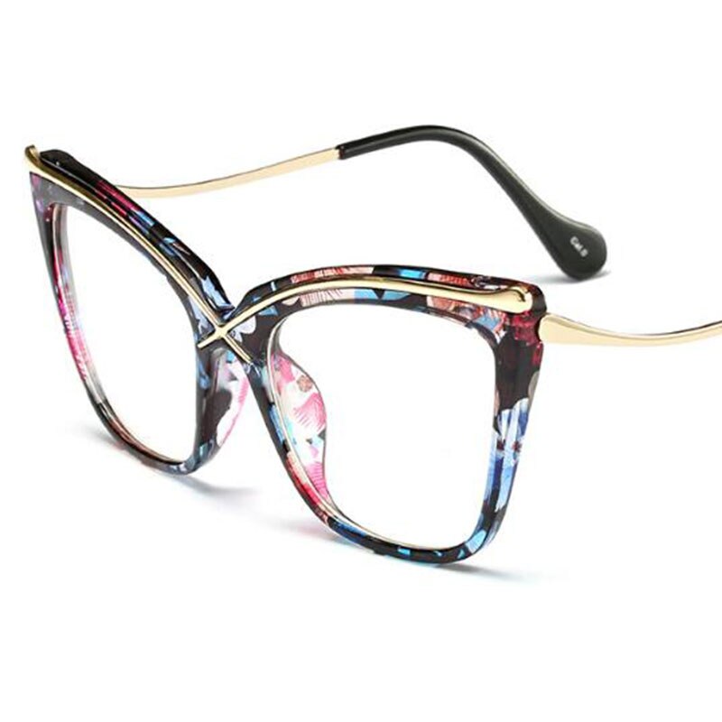Transparent Cat Eye Frames Oversize Eyeglasses Luxury Brand Optical Glasses Frames For Women Clear Lens Eyewear